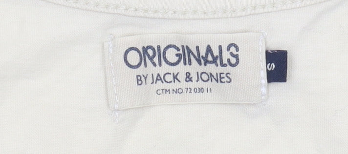 Jack & Jones Beige Floral Sleeveless Men's T-Shirt S