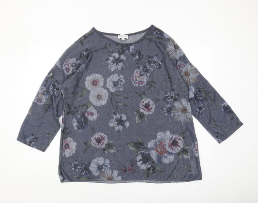 Apricot Women's Blue Floral Tunic Blouse Size M
