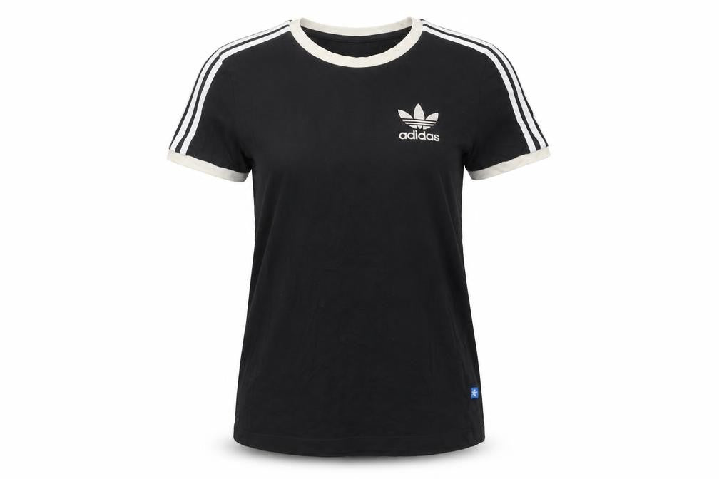 Womens UK Size 4 adidas Black Cotton T-Shirt