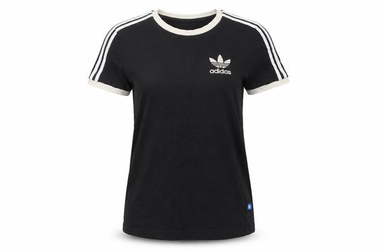 Womens UK Size 4 adidas Black Cotton T-Shirt