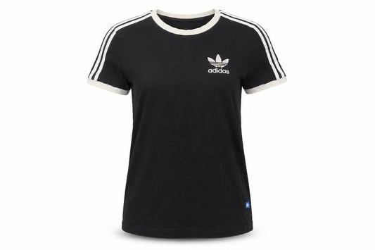 Womens UK Size 4 adidas Black Cotton T-Shirt