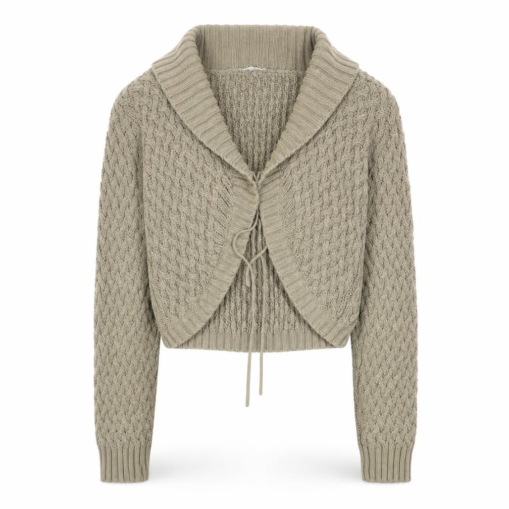 Womens UK XL  Laura Ashley Beige Cardigan Cable-Knit
