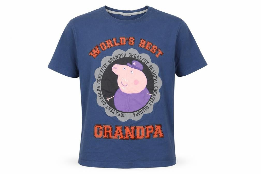 Peppa Pig Men's Blue M Funny Graphic T-Shirt