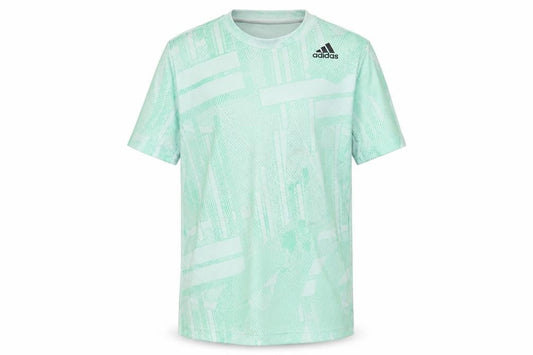 Adidas Boys Green Geometric T-Shirt - Size 11-12 Years