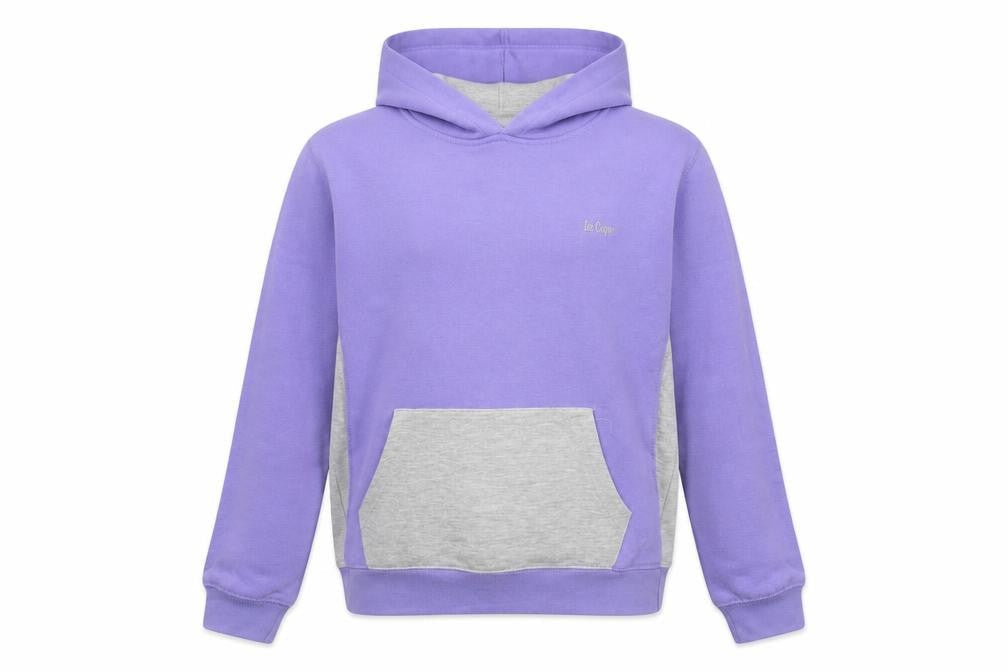 Lee Cooper Boys Purple & Grey Pullover Hoodie Size 13