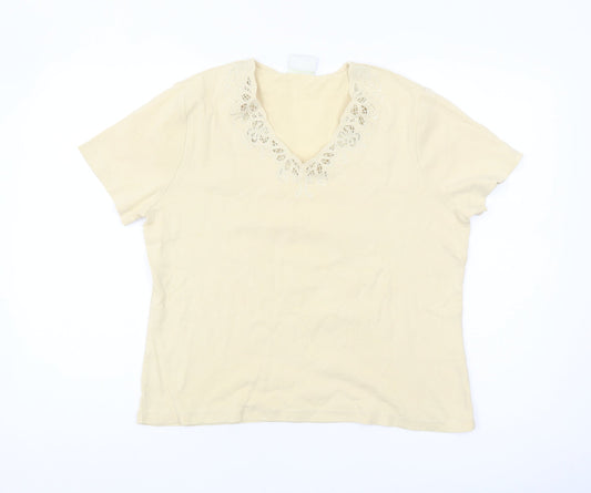 Eastex Women's Beige Embroidered Top Size 16