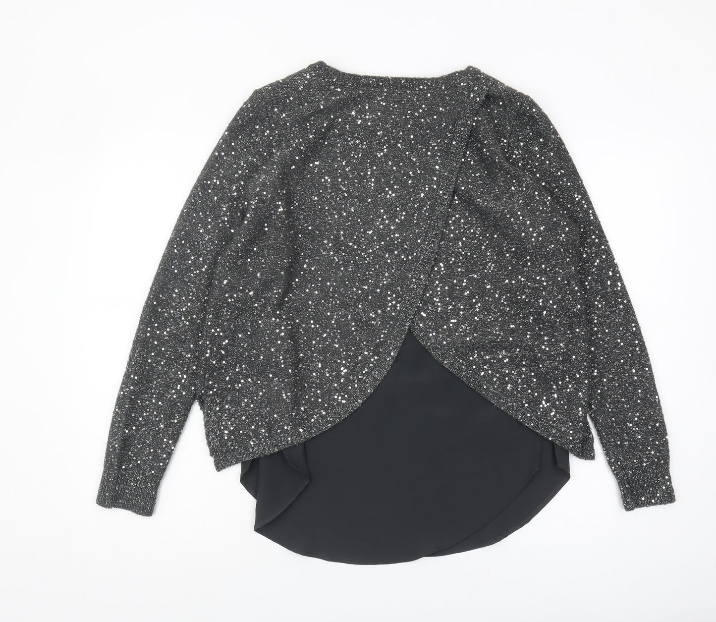 Oasis Women's Black Sequin Pullover Jumper S