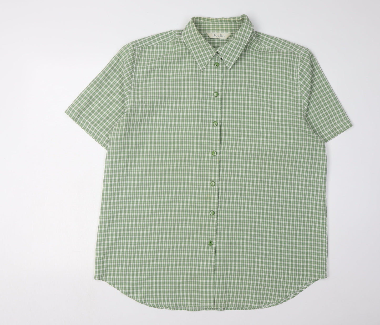 Joie de Vivre Women's Green Check Button-Up Shirt Size 18