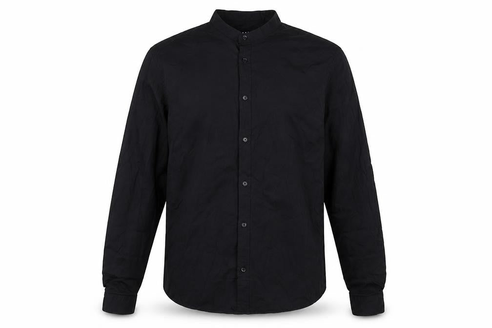 Front view of boohooMAN Men's Black Long Sleeve Shirt - Medium
