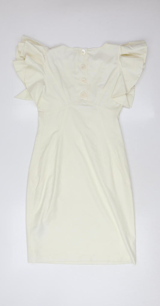 Ted Baker Women's Ivory Flutter Sleeve Shift Dress