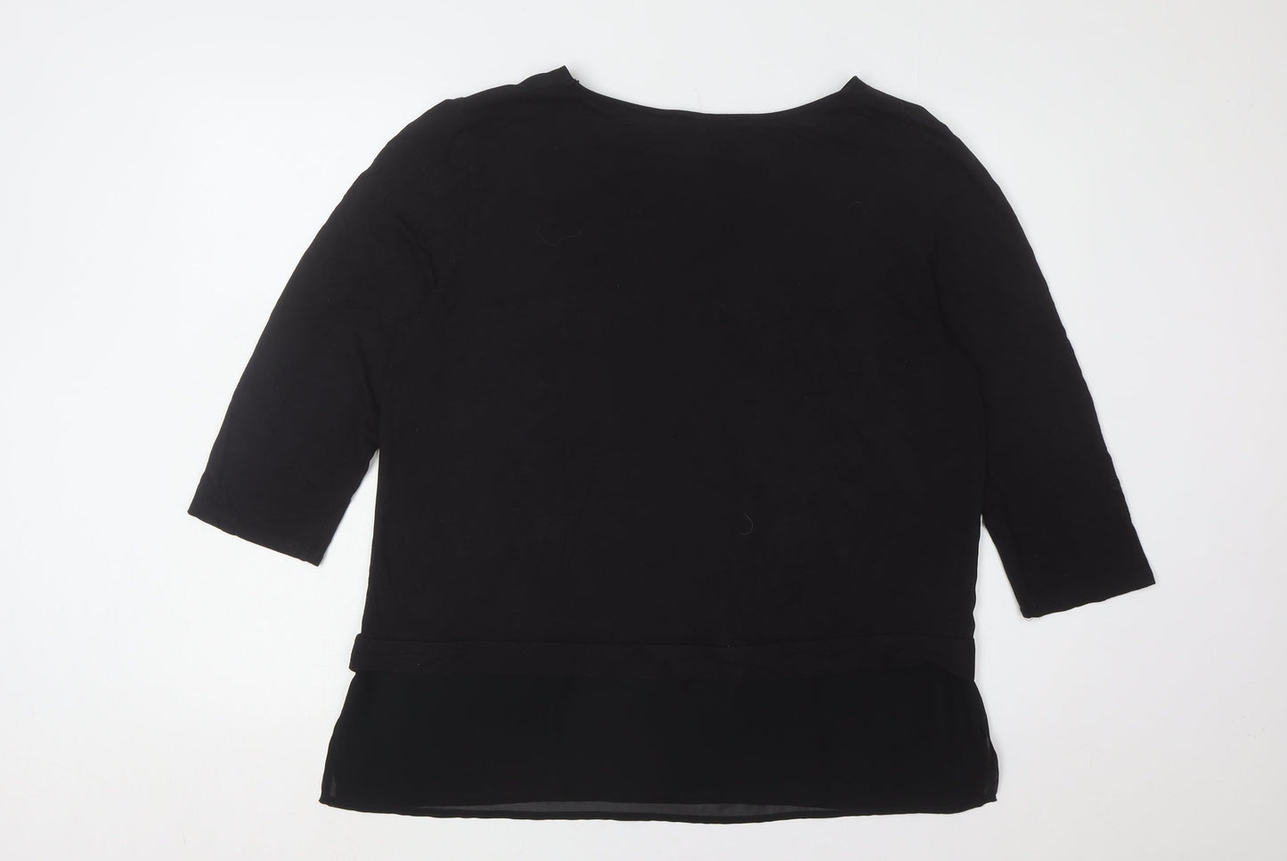 Daniel Hechter Women's Black Blouse, Size 16, 3/4 Sleeves