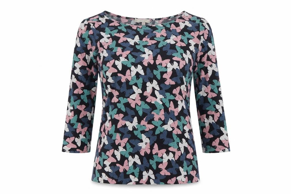 Womens UK Size M Hobbs Multicoloured Viscose Blend T-Shirt