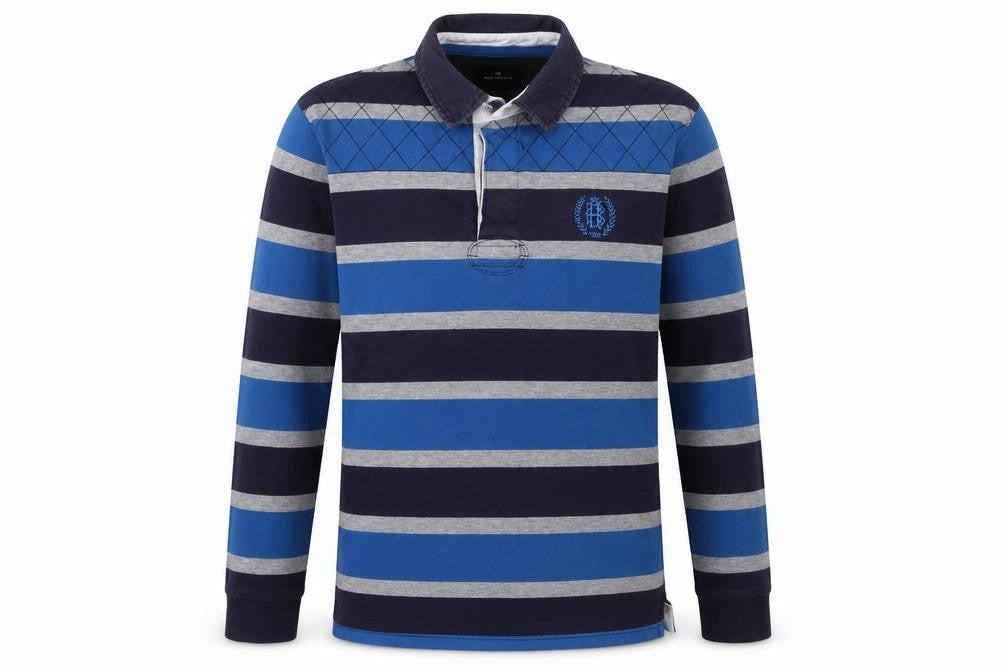 Marks and Spencer Men's Blue Striped Polo M