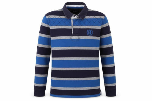 Marks and Spencer Men's Blue Striped Polo M