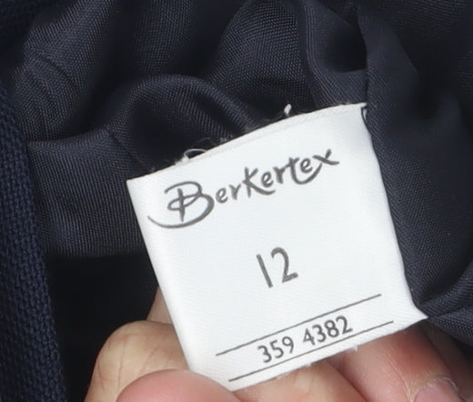 Berketex Women's Blue Blazer, Size 12, Single-Breasted