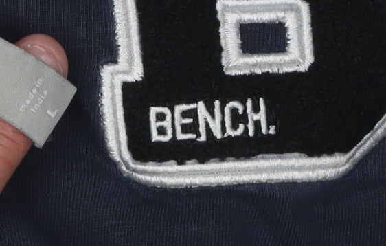 Bench Blue Cotton Unisex T-Shirt, Size L, Casual Comfort
