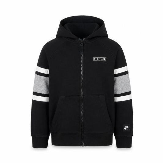 Nike Boys Black Full Zip Hoodie Size S with Logo Accents