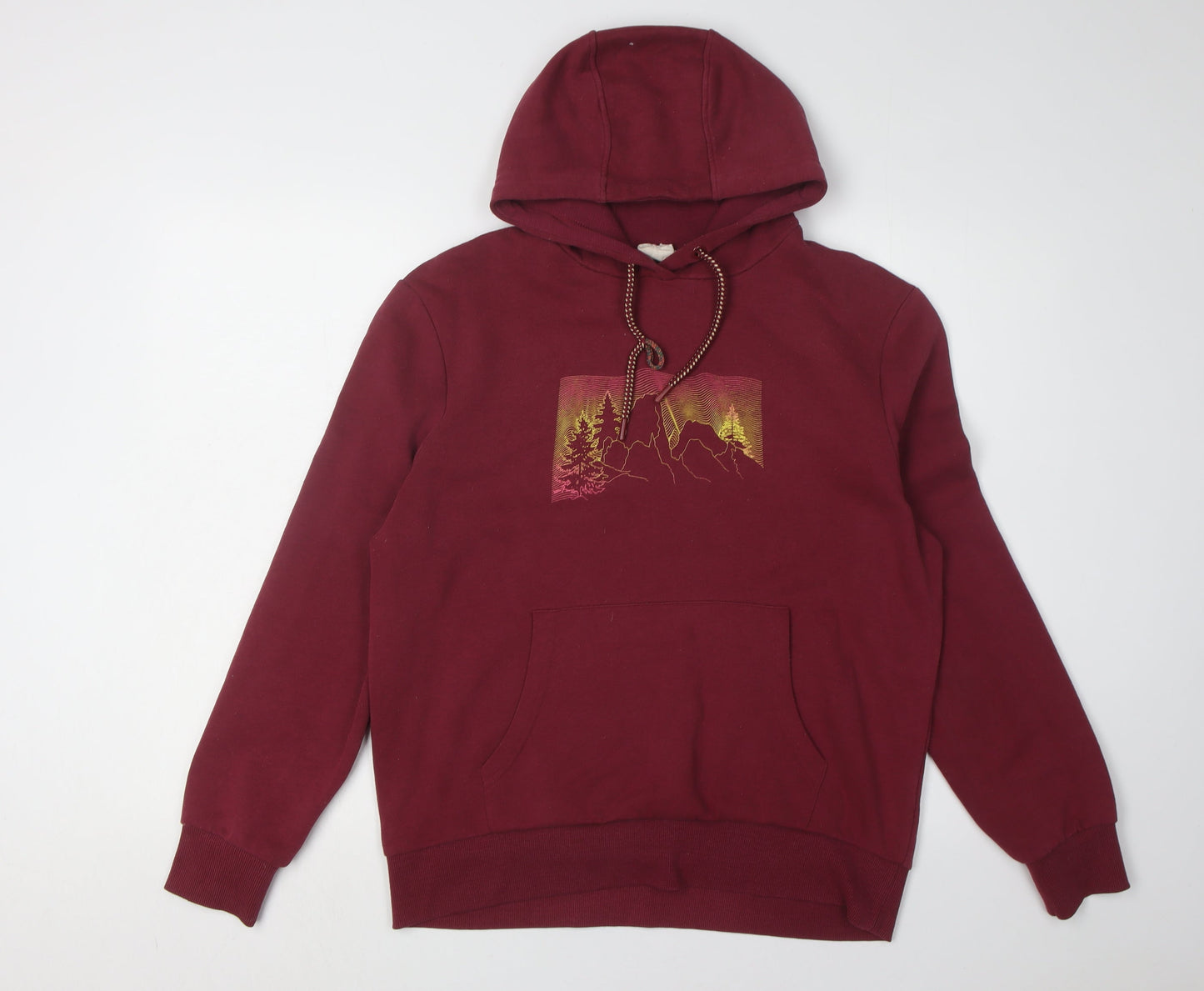 Mountain Warehouse Unisex Red Hoodie, Size 10, Nature Print