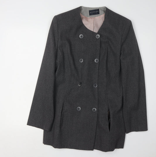 Alexon Women's Grey Wool Double-Breasted Suit Jacket