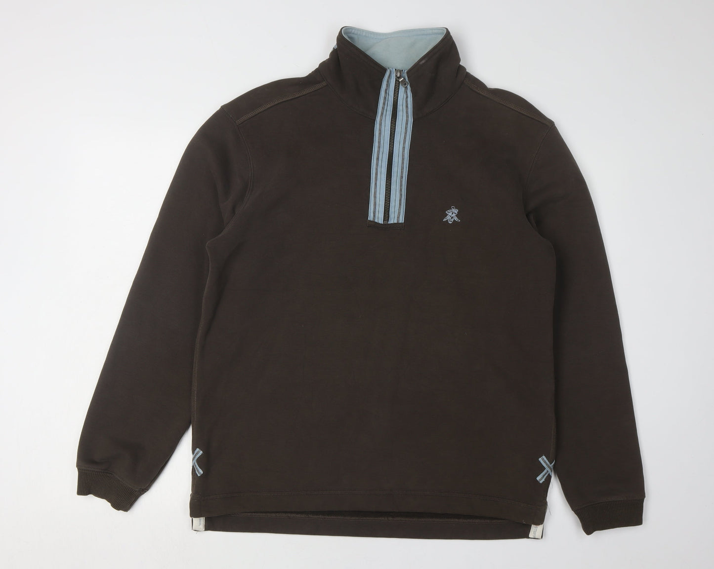 White Stuff Men's Brown 1/4 Zip Sweatshirt M