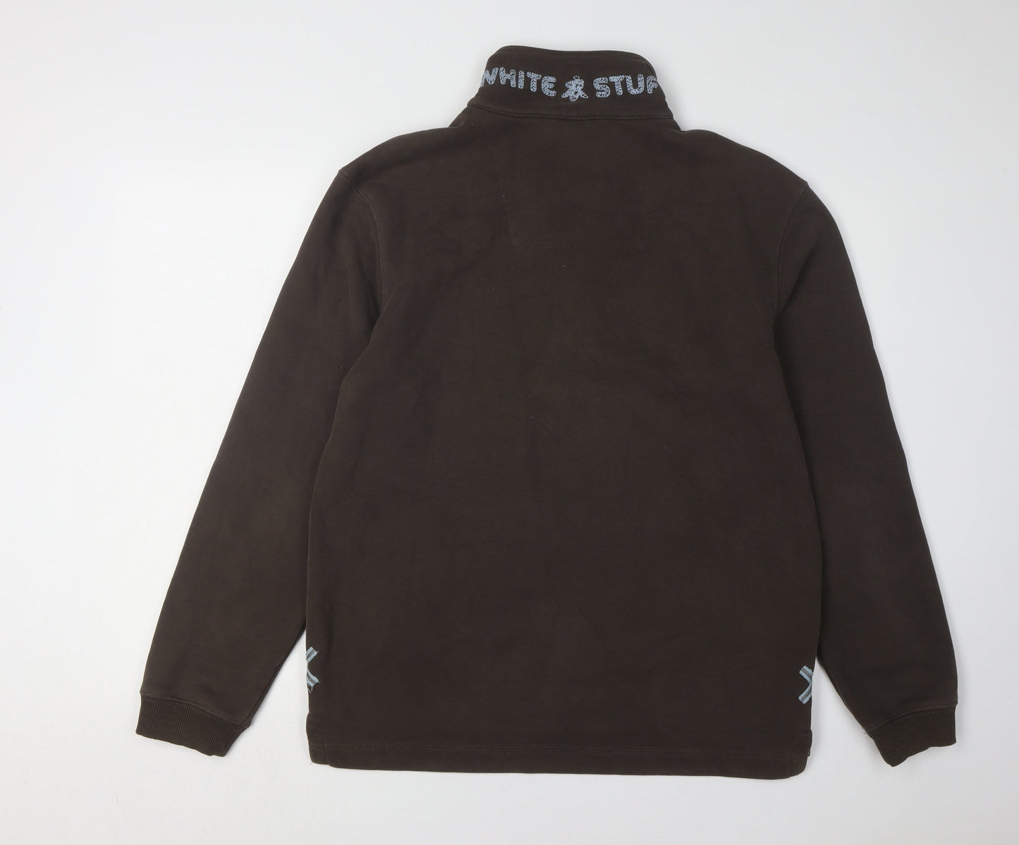 White Stuff Men's Brown 1/4 Zip Sweatshirt M