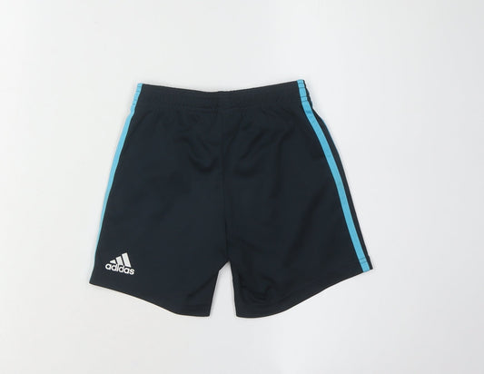 Adidas Boys Black Athletic Football Shorts 5-6 Years