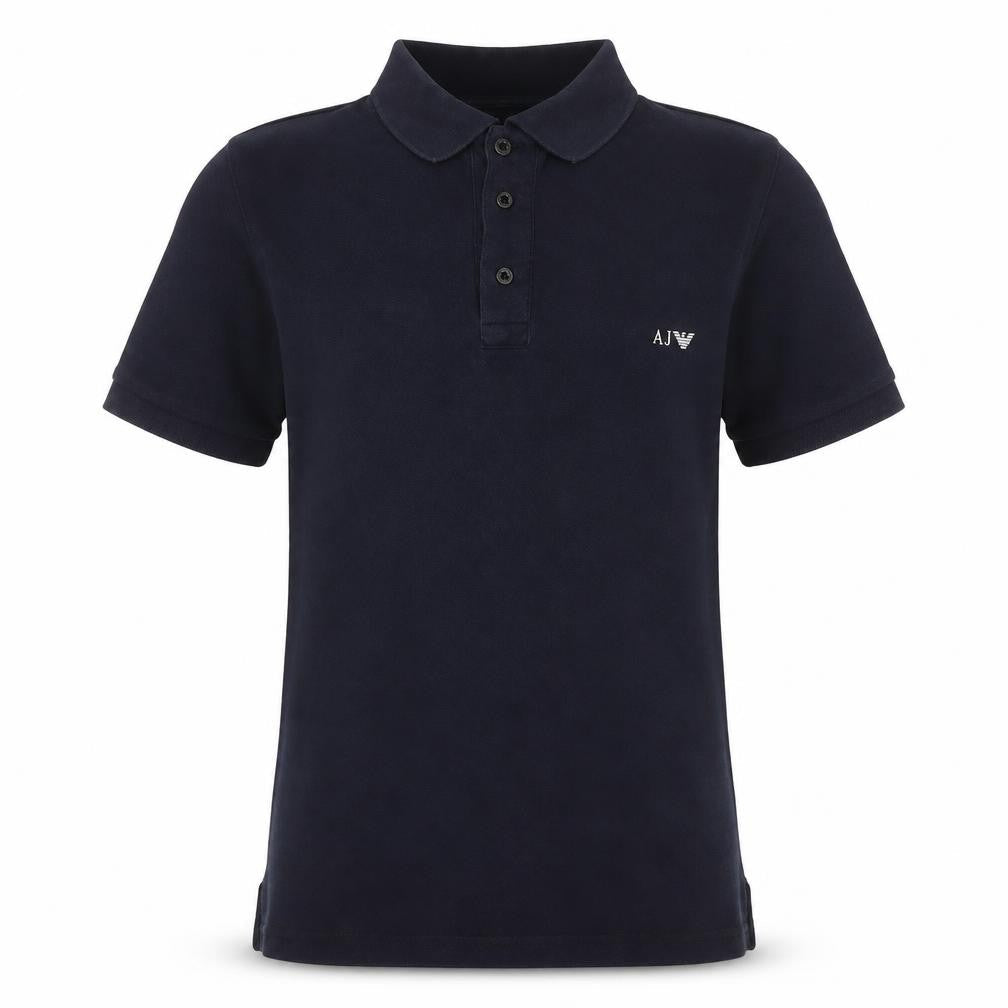 Unisex Adultss UK Size M Armani Jeans Black Cotton Blend Polo