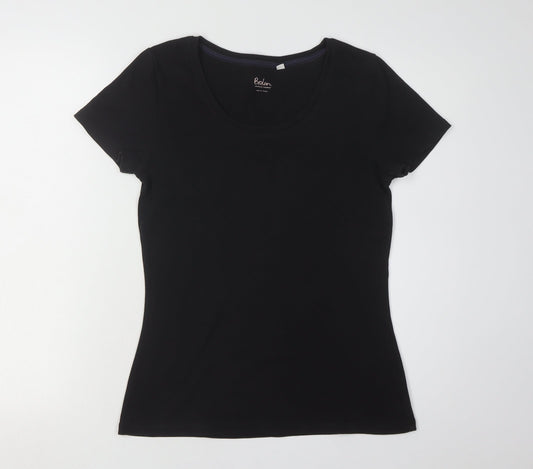 Boden Women's Black Round Neck T-Shirt - Medium