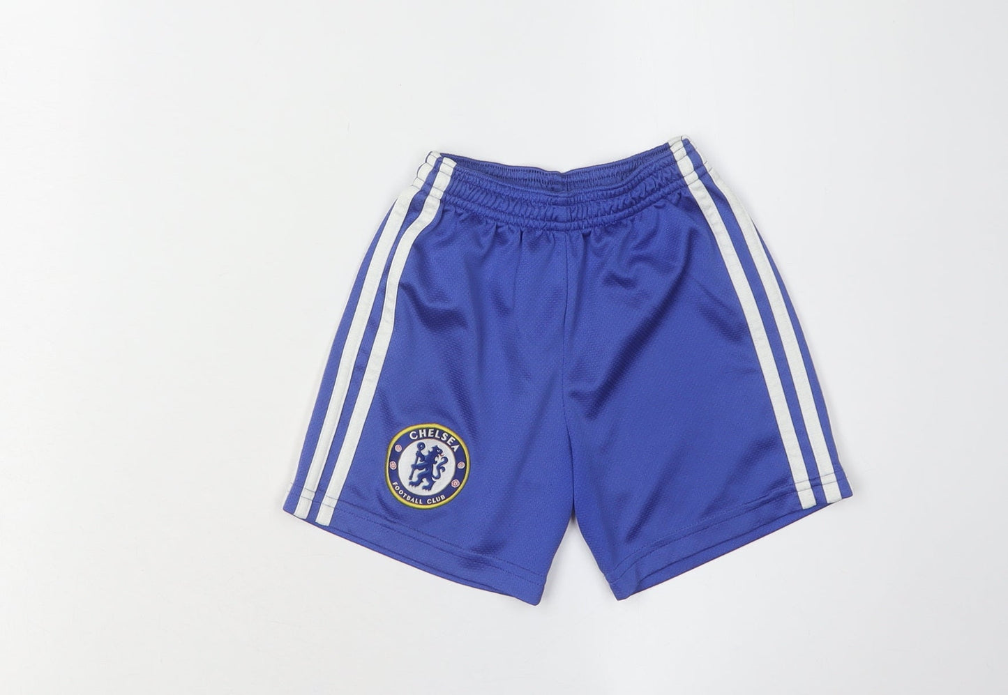 Adidas Boys Blue Football Shorts Size 4Y Athletic Elastic