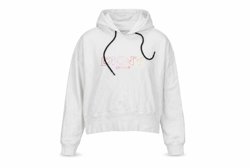 Womens UK M Regular DKNY Sport White Pullover Hoodie