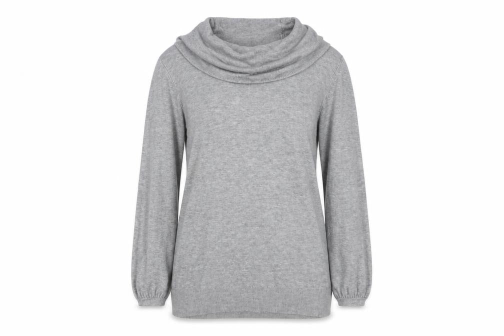 Marks and Spencer Women's Grey Cowl Neck Pullover Jumper