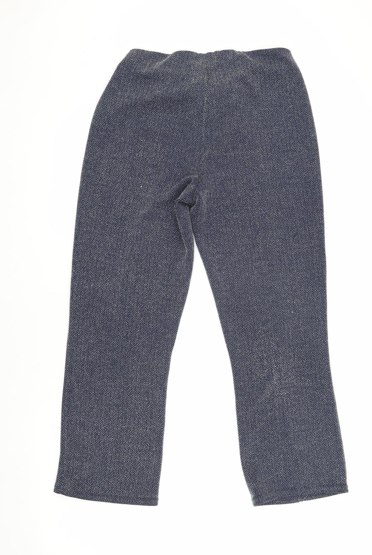 Bonmarché Women's Blue Herringbone Trousers Size 10