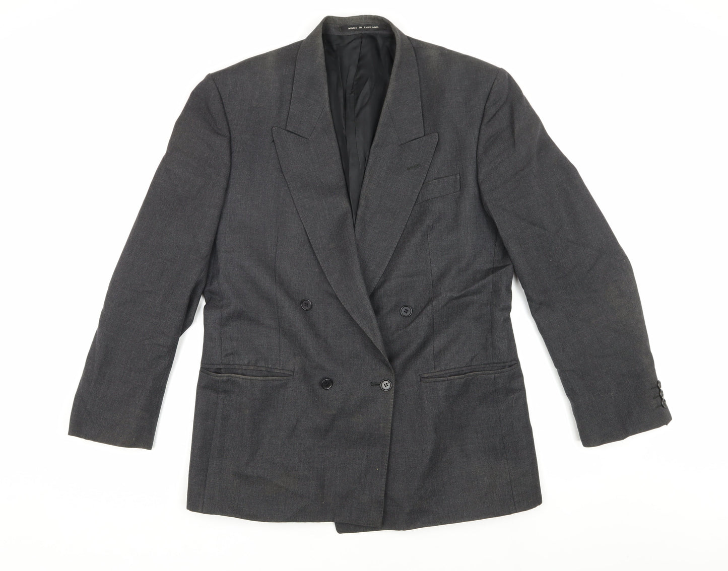 Pin Stripe Grey Men's Blazer 40 Regular Wool Blend