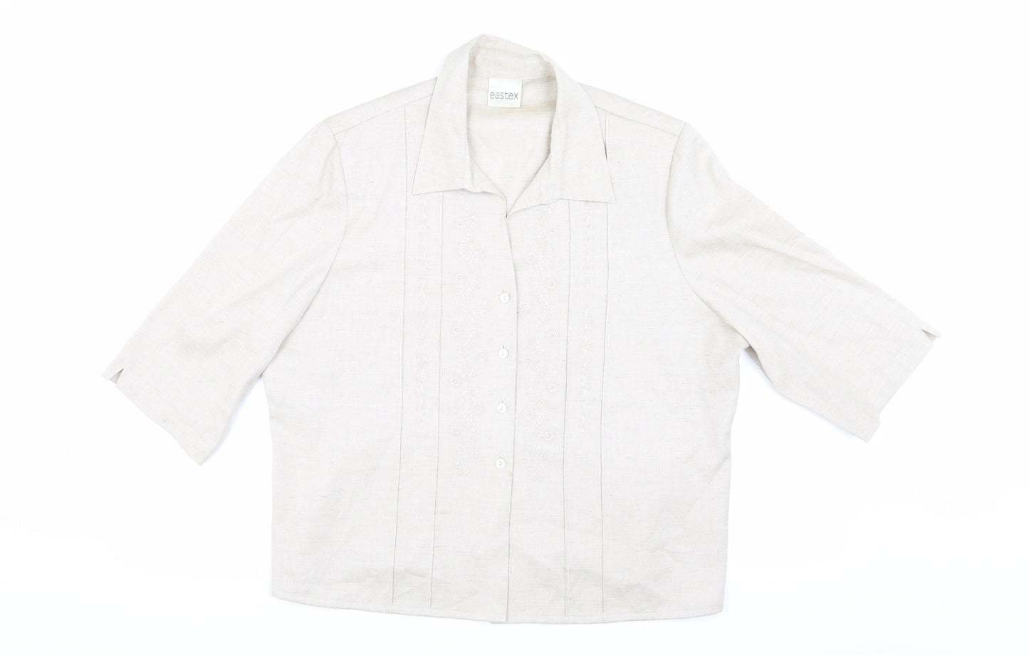 Eastex Women's Beige Blouse Size 16 Classic Collared