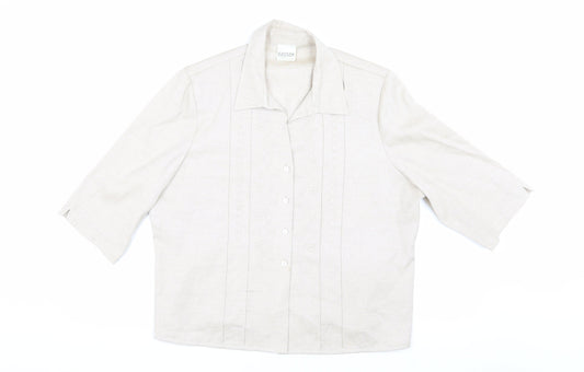 Eastex Women's Beige Blouse Size 16 Classic Collared