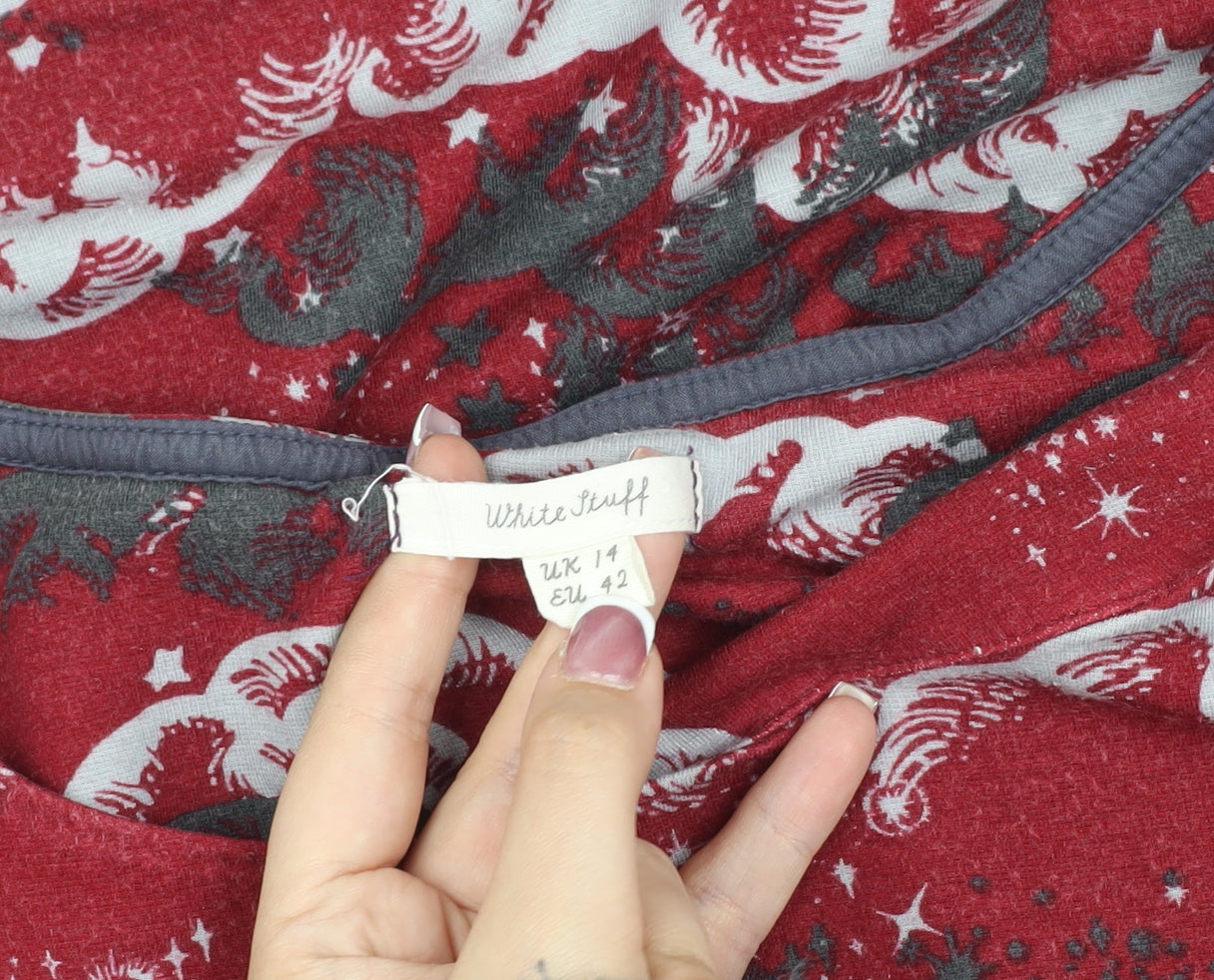 White Stuff Women's Red Shift Dress Size 14