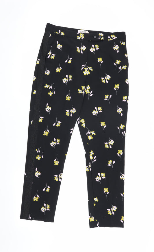 Soaked in Luxury Women's Black Floral Trousers M
