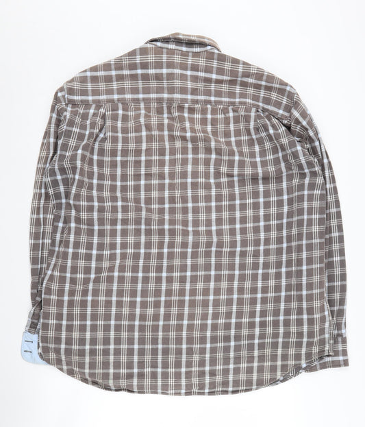 Boden Men's Brown Check Long Sleeve Shirt L