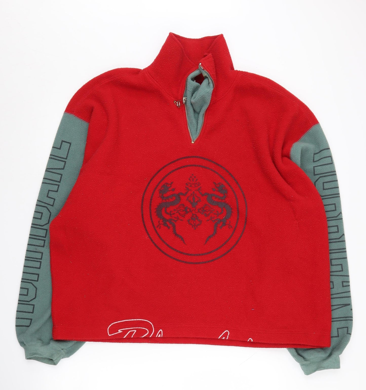 Jones & Jones Men's Red 1/4 Zip Graphic Sweatshirt, L