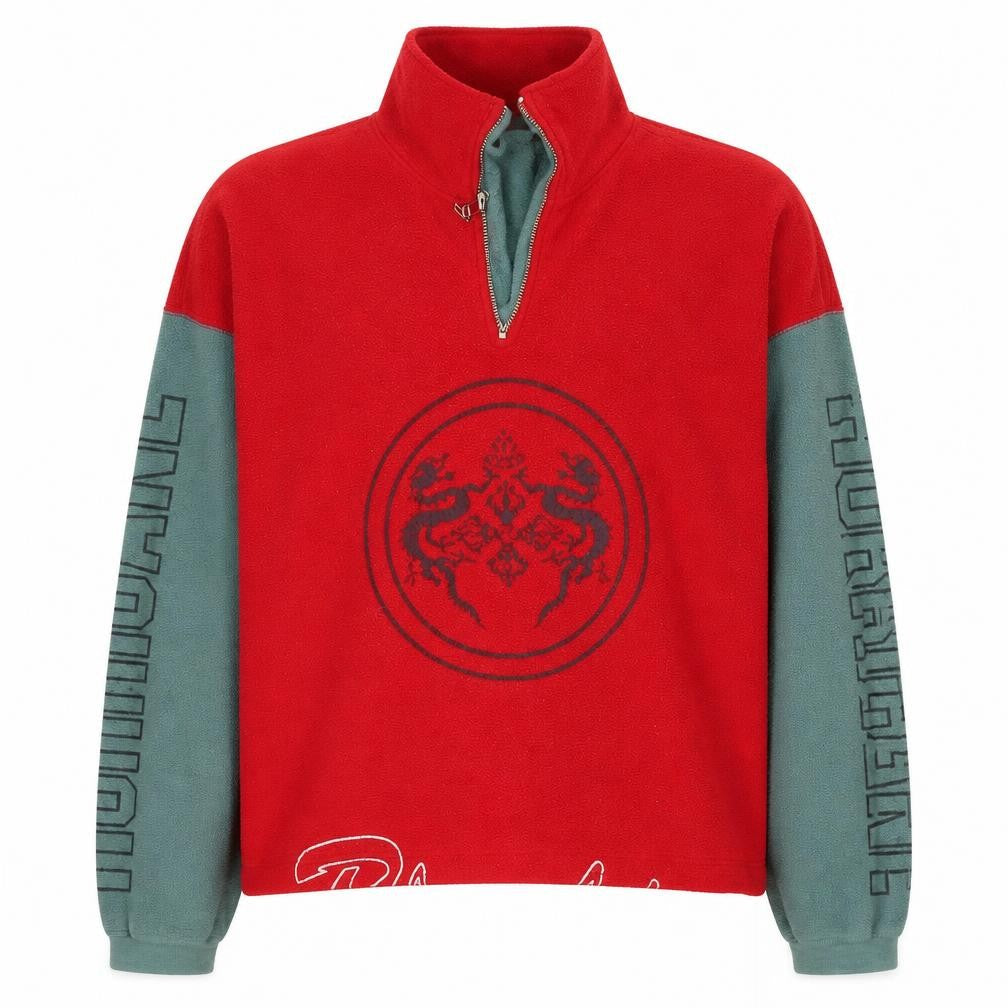 Mens UK L Regular Jones & Jones Red 1/4 Zip Sweatshirt