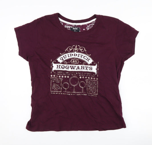 Harry Potter Women’s Purple Quidditch T-Shirt, Size L