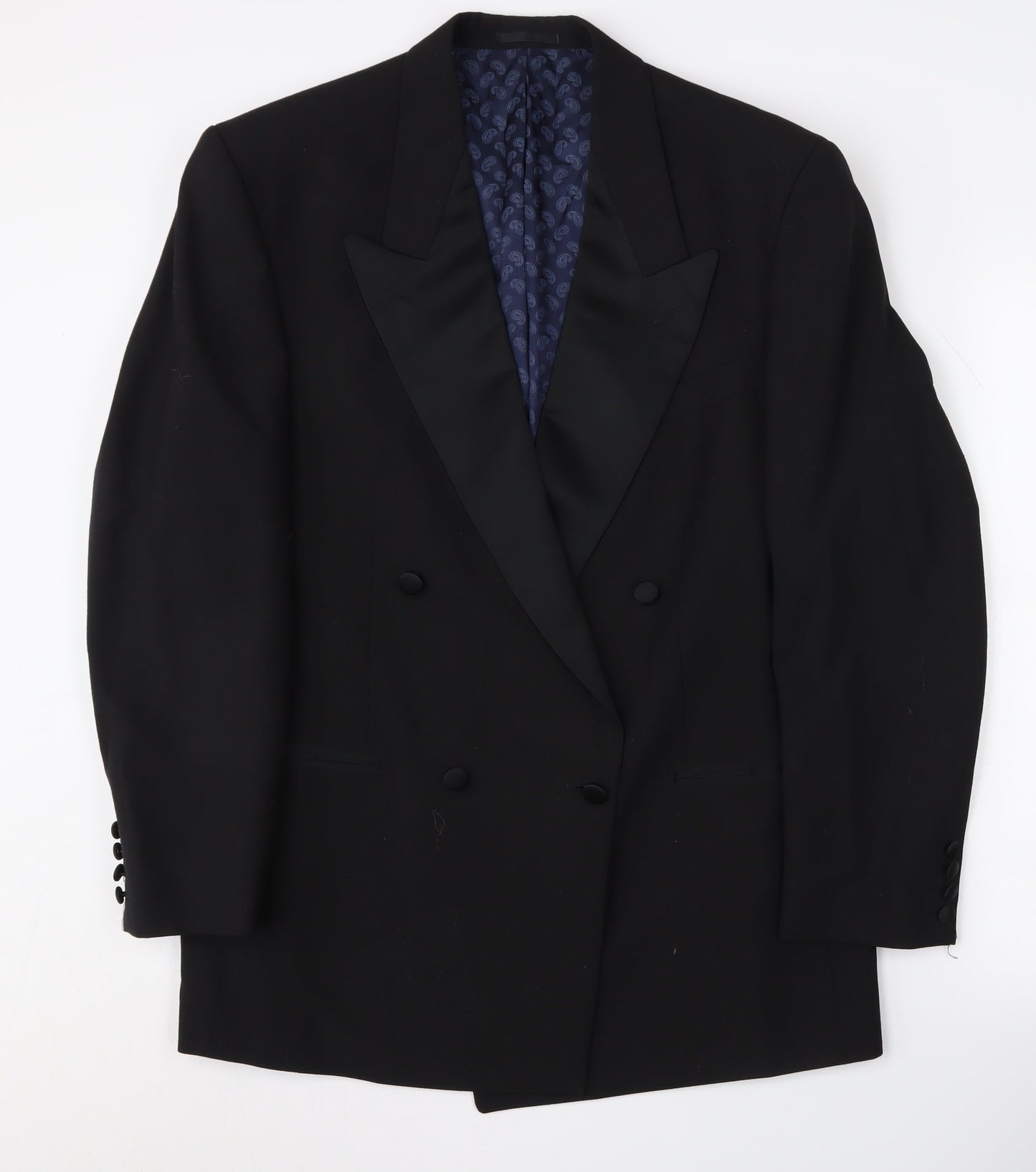 Moss Bros Men's Black Wool Tuxedo Blazer, 40R, Formal Classic