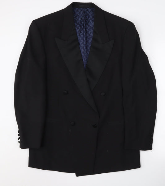 Moss Bros Men's Black Wool Tuxedo Blazer, 40R, Formal Classic
