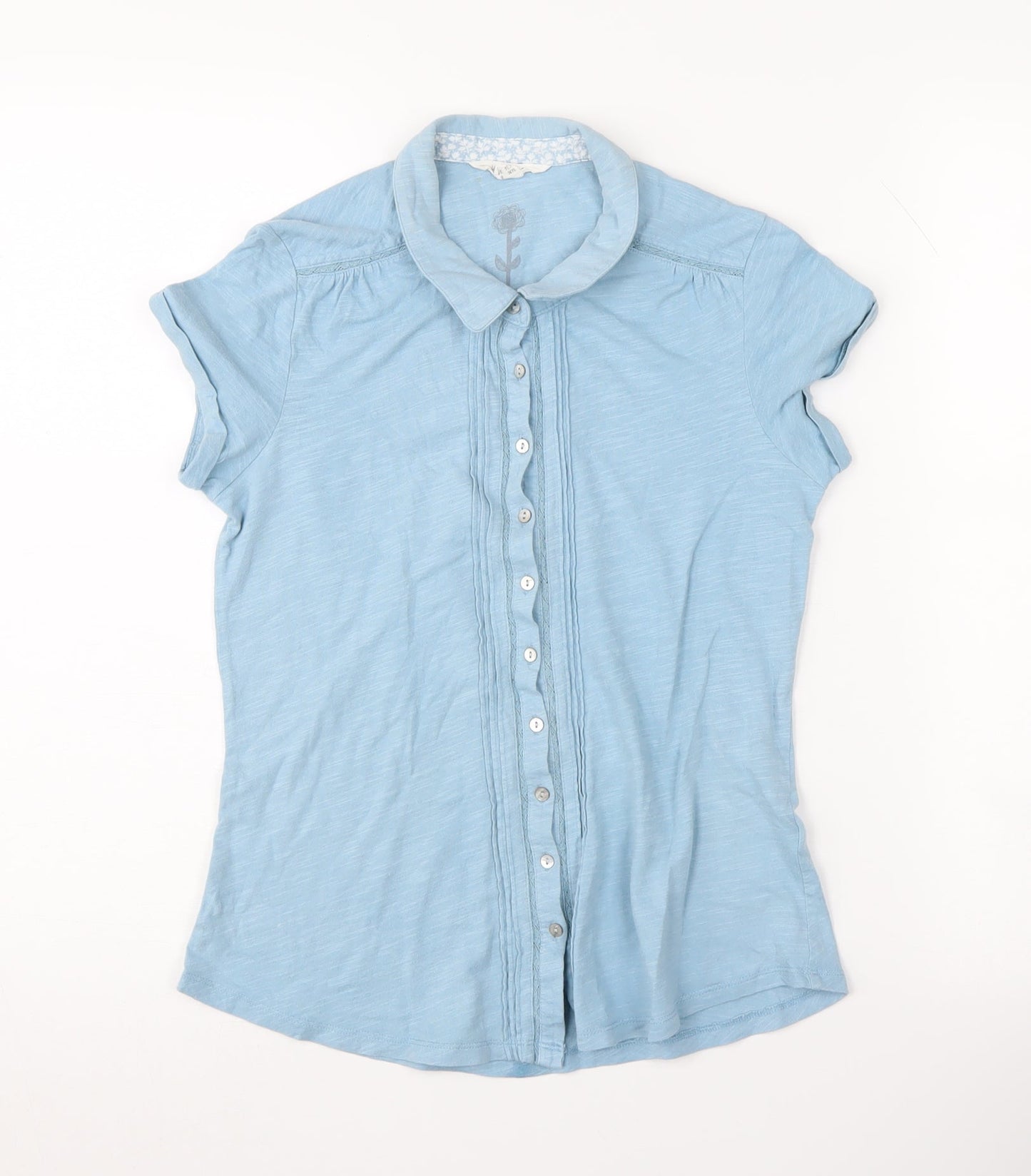 White Stuff Women's Blue Button-Up Shirt Size 8