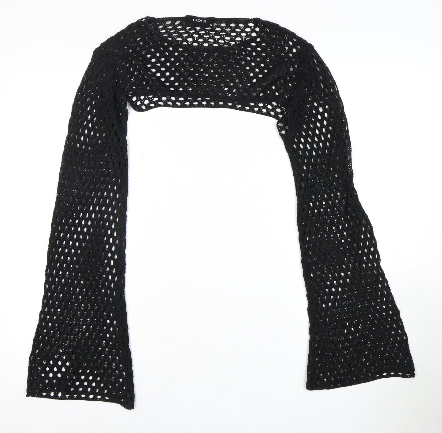 CIDER Women's Black Knit Cropped Top XL