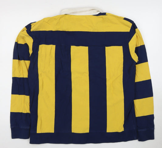 Gant Men's Multicoloured Striped Henley Sweatshirt M
