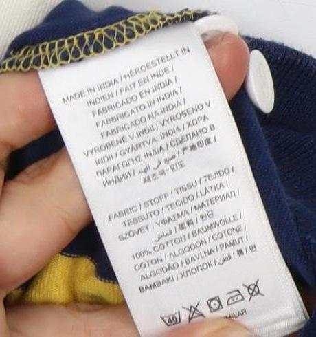 Gant Men's Multicoloured Striped Henley Sweatshirt M