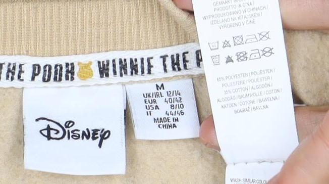 Disney Women's Beige Winnie the Pooh Sweatshirt, Size 12
