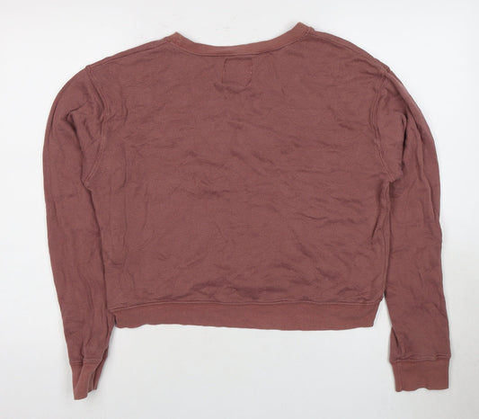 Pull&Bear Women's Purple Logo Pullover Sweatshirt, Size 4XL