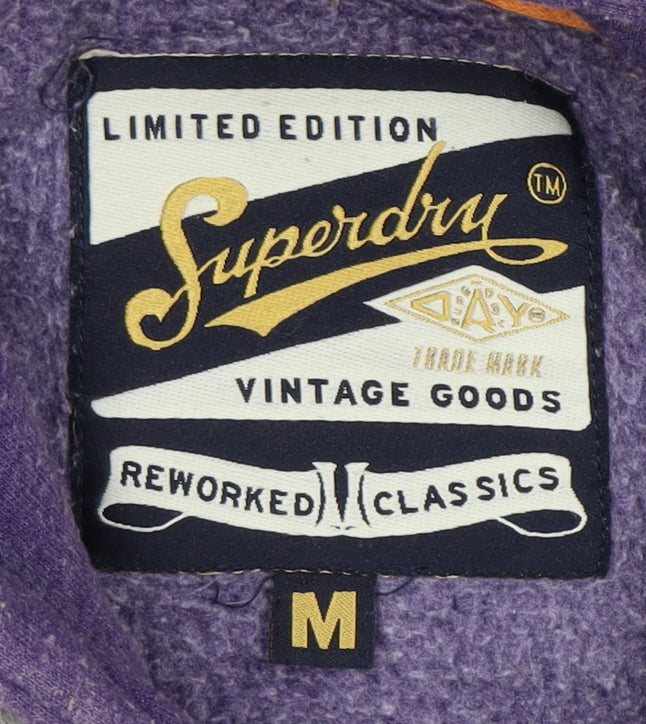 Superdry Men's Purple Pullover Hoodie M Vintage Logo